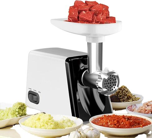 Electric Meat Grinder, Steel Food Mill, Heavy Duty Spiralizer Mincer with 3 Plates, Sausage Stuffer Tube & Kubbe Kit for Meat Grinders For Home Use Grinders For Kitchen Molino Para Moler Maiz in Saudi Arabia