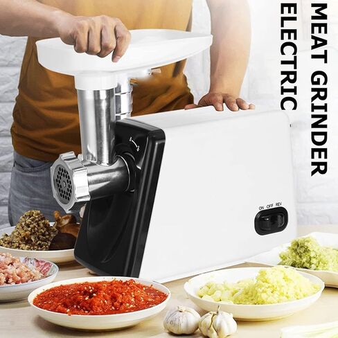 Electric Meat Grinder, Steel Food Mill, Heavy Duty Spiralizer Mincer with 3 Plates, Sausage Stuffer Tube & Kubbe Kit for Meat Grinders For Home Use Grinders For Kitchen Molino Para Moler Maiz in Saudi Arabia