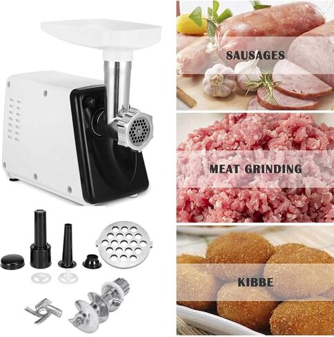 Electric Meat Grinder, Steel Food Mill, Heavy Duty Spiralizer Mincer with 3 Plates, Sausage Stuffer Tube & Kubbe Kit for Meat Grinders For Home Use Grinders For Kitchen Molino Para Moler Maiz in Saudi Arabia