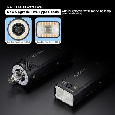 Godox AD100 Pro AD100Pro Round Head Flash, 2.4G TTL Speedlite 100Ws Pocket Flash Strobe 1/8000s HSS Monolight with 2600mAh Lithium Battery 1.8W Model Light to Cover 360 Flashes Recycle in 0.01-1.5 Sec in Saudi Arabia
