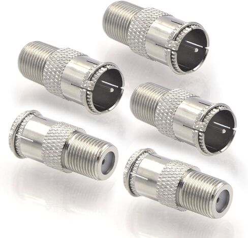 موصل كابل محوري VCE RG6 ، سريع الضغط على ذكر إلى F نوع أنثى محول محوري مطلي بالذهب ، 5 حزم in Kuwait