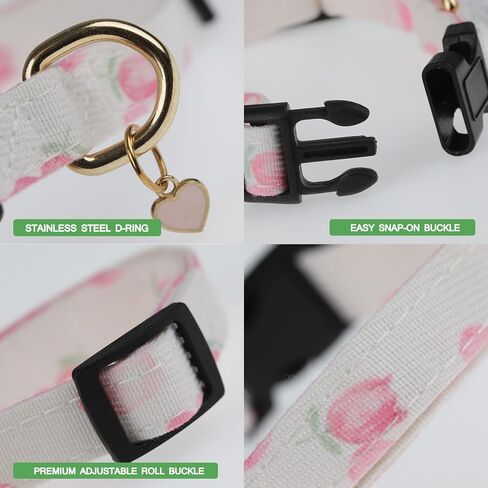 Pink Dog Collar with Flower Cute Girl Dog Collars for Medium Dogs Cats Adjustable Dog Collar for Female Floral Pet Collar for Small Medium Large Dogs (Pink, M) in Saudi Arabia