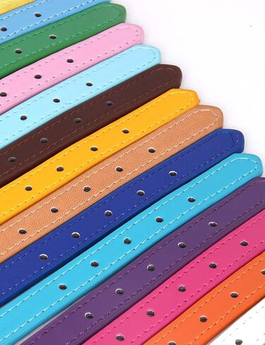 Cat Collar 5 Pack Leather Cat Collar for Boy Cats, Girl Cats with Pet Collars Adjustable(Gold Orange White Pink Blue) in Kuwait