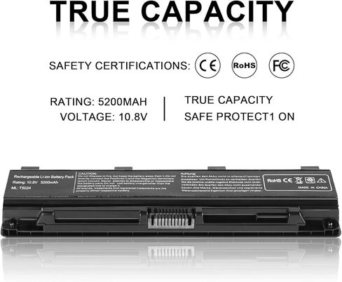 New Replacement PA5185U-1BRS Laptop Battery for Toshiba Satellite C50 C55 C55D C55T L55 L55D L55T Series fit C55-B5200 C55-B5270 C55D-B5310 PA5184U-1BRS PA5186U-1BRS PA5195U-1BRS -- 12 Month Warranty in Kuwait