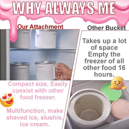 Shaved Ice Attachment and 2 Pack Ice Cream Maker Attachment Set Fit for KitchenAid Stand Mixer, BPA-Free, Compact Size Easy Store In The Freezer in Saudi Arabia