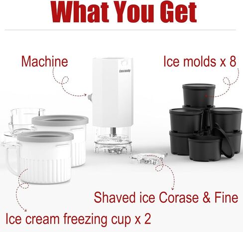 Shaved Ice Attachment and 2 Pack Ice Cream Maker Attachment Set Fit for KitchenAid Stand Mixer, BPA-Free, Compact Size Easy Store In The Freezer in Saudi Arabia