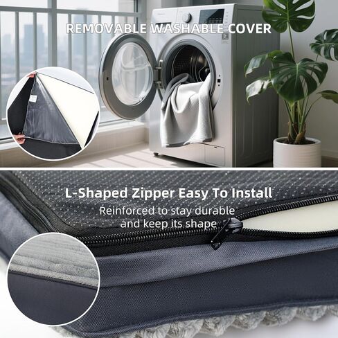 Dog Bed Large Sized Dogs, Orthopedic Flannel Pet Beds with Removable Washable Cover, Waterproof Indestructible Big Dog Bed with Anti-Slip Bottom, Egg Crate Memory Foam Pad, 35.0"x22.0"x3.0", Grey in Saudi Arabia