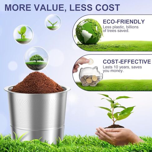 جراب قهوة قابل لإعادة الملء من Kcup: أكواب K من الفولاذ المقاوم للصدأ قابلة لإعادة الاستخدام لكوب Keurig المعدني K - فلتر قهوة وردي ورمادي قابل لإعادة الاستخدام لصانع القهوة Keurig 1.0 و2.0 - صديق للبيئة، تقنية تدفق الطبقة in Kuwait