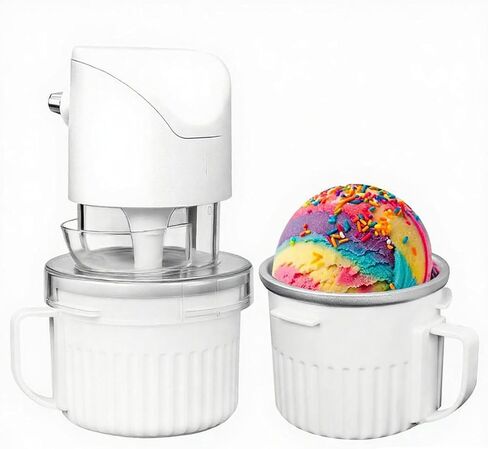 Two Bowls Ice Cream Maker Attachment Fits All KitchenAid Stand Mixer,1/4 Quart Double Batch Homemade Ice Cream, Gelato, Sorbet,Frozen Yogurt by Gomen in Kuwait