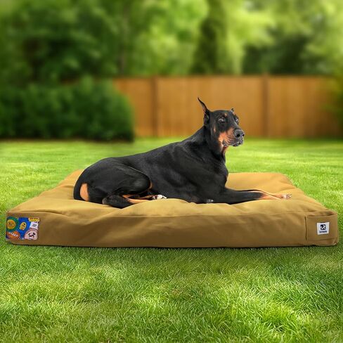 Sytopia 36'' Canvas Outdoor Dog Bed with Waterproof Washable Removable Cover for Large and Medium Dogs, Indoor and Patio Pet Pad, Dark Grey in Kuwait
