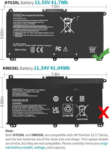 HT03XL L11119-855 بطارية الكمبيوتر المحمول ل HP بافيليون 14-CE 14-CF 14-DF 15-CS 15-DA 15-DB 15-DW 17-by 17-CA Series 15-CS0053CL 15-DW0033NR 15-DA0014DX L11421-542 L11421 -2C2 HSTNN-UB7J HSTNN-DB8R HT03041XL in Kuwait