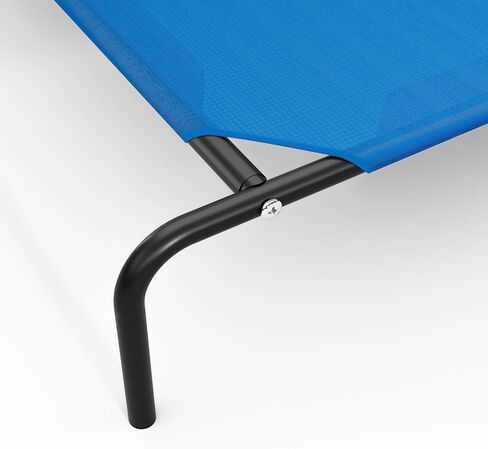 Elevated Dog Bed Waterproof Outdoor Pet Cot Cooling Dog Cot, Raised Bed for Large Dogs with Washable Breathable Mesh, No-Slip Feet, 50.8 x 31 x 8 inches, Blue in Saudi Arabia