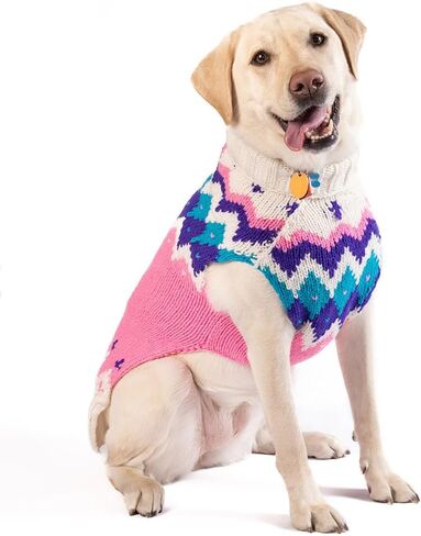 Chilly Dog Pink Ski Bum Fairisle Dog Sweater (X-Small) in Saudi Arabia