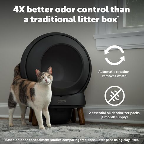 PetSafe ScoopFree SmartSpin Self-Cleaning Cat Litter Box, Black – Advanced Odor Control, App Controlled with Health Monitoring, Works with Any Litter, Up to 2 Weeks of Hands-Free Cleaning in Saudi Arabia