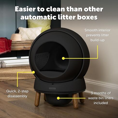 PetSafe ScoopFree SmartSpin Self-Cleaning Cat Litter Box, Black – Advanced Odor Control, App Controlled with Health Monitoring, Works with Any Litter, Up to 2 Weeks of Hands-Free Cleaning in Saudi Arabia