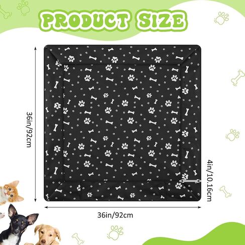 Marsui Dog Playpen Bottom Pad Fits for 36 Inch 4 Panels Pet Exercise Mat Puppy Crate Pad Reusable Washable Pet Training Pee Mat Hoop and Loop Design, Playpen Not Included in Kuwait