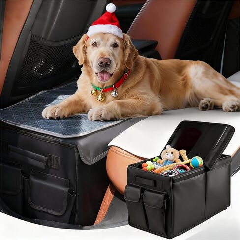 Back Seat Extender for Large Dogs Up to 200 Lbs, Adjustable Dog Back Seat Extender with Cushion & Storage Box, Car Organizer Gap Filler for Front or Back Seat in Saudi Arabia