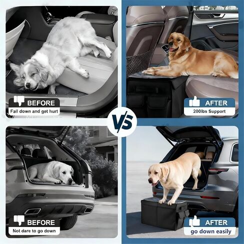 Back Seat Extender for Large Dogs Up to 200 Lbs, Adjustable Dog Back Seat Extender with Cushion & Storage Box, Car Organizer Gap Filler for Front or Back Seat in Saudi Arabia