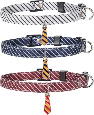 3 قطع من طوق القطط، أشرطة للقطط، طوق للقطط، قابل للتعديل 7.8-11.8 بوصة، مجموعات أطواق للقطط سريعة الفك مع ربطات عنق صغيرة للفتيات والأولاد والقطط، شريط قطني كلاسيكي in Kuwait