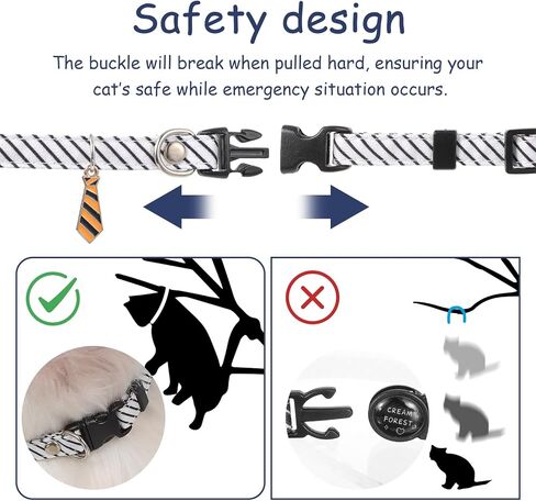 3 قطع من طوق القطط، أشرطة للقطط، طوق للقطط، قابل للتعديل 7.8-11.8 بوصة، مجموعات أطواق للقطط سريعة الفك مع ربطات عنق صغيرة للفتيات والأولاد والقطط، شريط قطني كلاسيكي in Kuwait