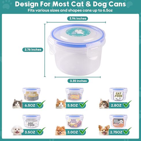 REFLYING Canned Cat Food Storage Lids,Reusable Airtight Can Cover Pet Food Sealer - Keeps Cat Food Storage Can Fresh, Cat Food Container Eliminates Odor, Easy To Use With SUS 304 Spoon,Can Opener in Saudi Arabia