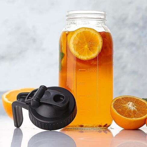 إبريق زجاجي سعة 2 لتر مع غطاء للثلاجة، ماكينة صنع القهوة الباردة 64 أونصة، عبوتين من إبريق الشاي المثلج المحكم مانع للتسرب مع فلتر من الفولاذ المقاوم للصدأ، هدايا السنة الجديدة للأصدقاء (أسود ورمادي) in Kuwait