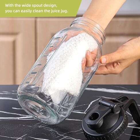 إبريق زجاجي سعة 2 لتر مع غطاء للثلاجة، ماكينة صنع القهوة الباردة 64 أونصة، عبوتين من إبريق الشاي المثلج المحكم مانع للتسرب مع فلتر من الفولاذ المقاوم للصدأ، هدايا السنة الجديدة للأصدقاء (أسود ورمادي) in Kuwait