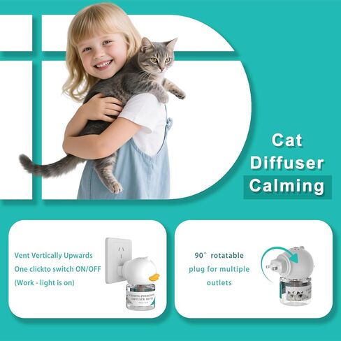 مجموعة ناشر الفرمونات المهدئ للقطط، ناشر فرمون لتهدئة القطط، تخفيف قلق القطط المتعددة وتقليل التوتر، تقليل القتال والرش والخدش، 2 ناشرين و4 عبوات إعادة تعبئة in Kuwait
