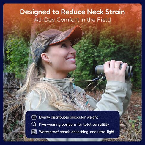 Premium Binocular Harness - Adjustable Chest Strap for Hunting, Birding & Hiking - Comfortable Waterproof Quick-Release System (Black) in Saudi Arabia