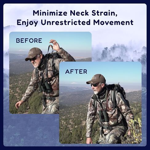 Premium Binocular Harness - Adjustable Chest Strap for Hunting, Birding & Hiking - Comfortable Waterproof Quick-Release System (Black) in Saudi Arabia