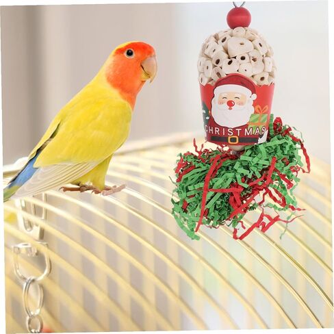 عيد الميلاد الببغاء معلقة مضغ تمزيق قفص الطيور ملحق للببغاوات الكوكاتيلات الببغاء اللعب التفاعلي الآمن لطيور الحيوانات الأليفة in Saudi Arabia