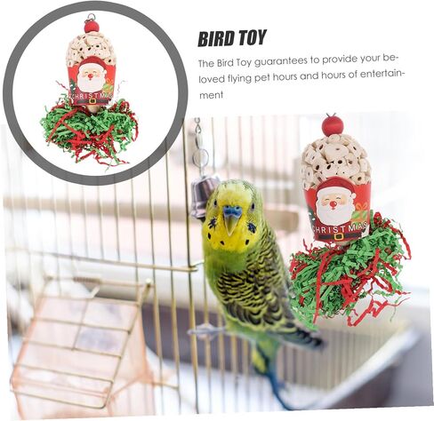 عيد الميلاد الببغاء معلقة مضغ تمزيق قفص الطيور ملحق للببغاوات الكوكاتيلات الببغاء اللعب التفاعلي الآمن لطيور الحيوانات الأليفة in Saudi Arabia