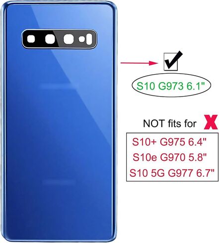 ubrokeifixit Galaxy S10 G973 Rear Back Glass Door Cover Replacement for Samsung Galaxy S10 6.1" G973 G973U G973W G973F,w/Camera Lens (Black) in Kuwait