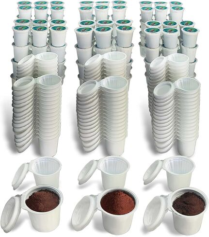 أكواب iFillCup القابلة لإعادة التعبئة - تحتوي على 50% من القهوة أكثر للحصول على مشروب أكثر ثراءً وأكبر حجمًا، توافق عالمي مع أكواب K، راعي بطل الميدالية الذهبية، قابلة لإعادة الاستخدام حتى 5 مرات | 42 عبوة بيضاء in Kuwait