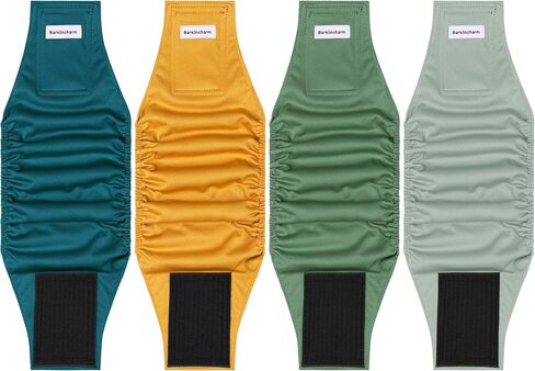 عبوة من 4 حفاضات للكلاب قابلة لإعادة الاستخدام، أغطية للكلاب عالية الامتصاص، أربطة للبطن للكلاب الذكور التي تعاني من سلس البول أو التبول المتكرر (صغير، برتقالي ورمادي) in Kuwait