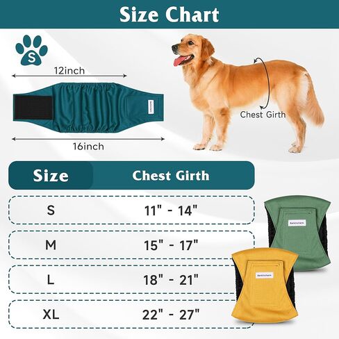 عبوة من 4 حفاضات للكلاب قابلة لإعادة الاستخدام، أغطية للكلاب عالية الامتصاص، أربطة للبطن للكلاب الذكور التي تعاني من سلس البول أو التبول المتكرر (صغير، برتقالي ورمادي) in Kuwait