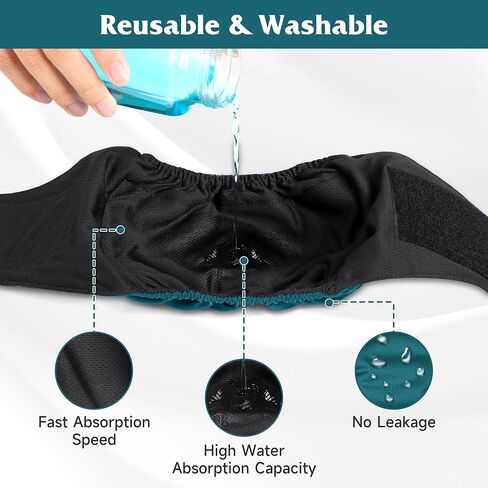 عبوة من 4 حفاضات للكلاب قابلة لإعادة الاستخدام، أغطية للكلاب عالية الامتصاص، أربطة للبطن للكلاب الذكور التي تعاني من سلس البول أو التبول المتكرر (صغير، برتقالي ورمادي) in Kuwait