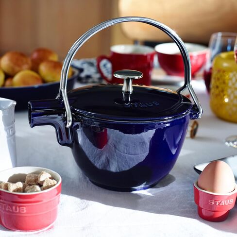 Staub Cast Iron 1-qt Round Tea Kettle - Basil, Made in France in Saudi Arabia