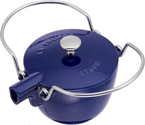 Staub Cast Iron 1-qt Round Tea Kettle - Basil, Made in France in Saudi Arabia