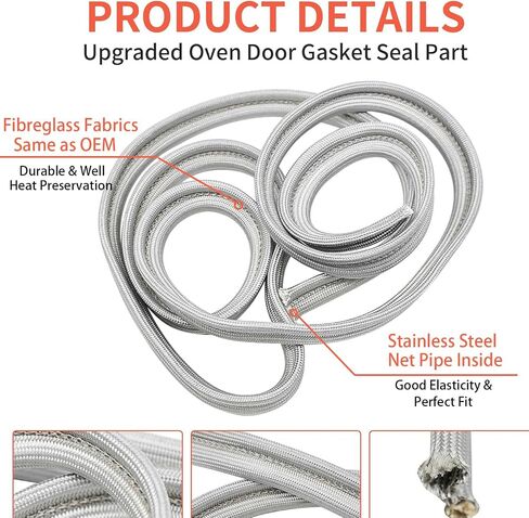 WB4K1 Cosamatcozon Upgraded Oven Door Gasket Seal (Approximate Length is 84.45") - Compatible with Some GE, Hotpoint and Kenmore Ranges or Ovens in Saudi Arabia