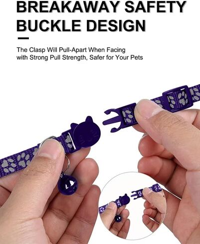 0.5in * 8-13in 1Pcs Pet Collar for AirTag,with cat paw Prints with Buckle - Nylon Collar for Medium & Large Dogs - Durable & Comfortable - for Daily Walks & Outdoor Adventures,Black in Saudi Arabia