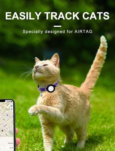 0.5in * 8-13in 1Pcs Pet Collar for AirTag,with cat paw Prints with Buckle - Nylon Collar for Medium & Large Dogs - Durable & Comfortable - for Daily Walks & Outdoor Adventures,Black in Saudi Arabia