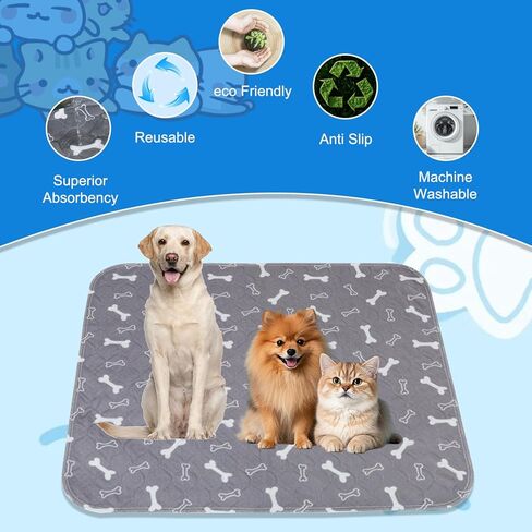 وسادات تبول PuppyPad، وسادات جرو قابلة لإعادة الاستخدام مع الفيرومونات، وسادات متينة مضادة للتسرب ومضادة للانزلاق لتدريب الحيوانات الأليفة للاستخدام الداخلي للكلاب (كبير: 28 بوصة × 32 بوصة) in Kuwait