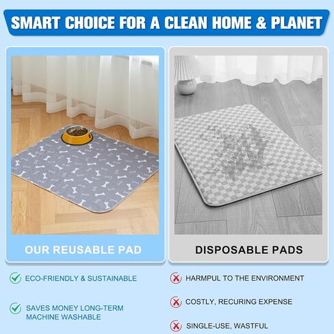 Puppy Pet Pads, Reusable Puppy Pads with pheromones, Washable Pet Pads for Dogs & Cats, Durable Leak-Proof & Anti-Slip Pet Training Pads(M: 28 × 32in) in Saudi Arabia