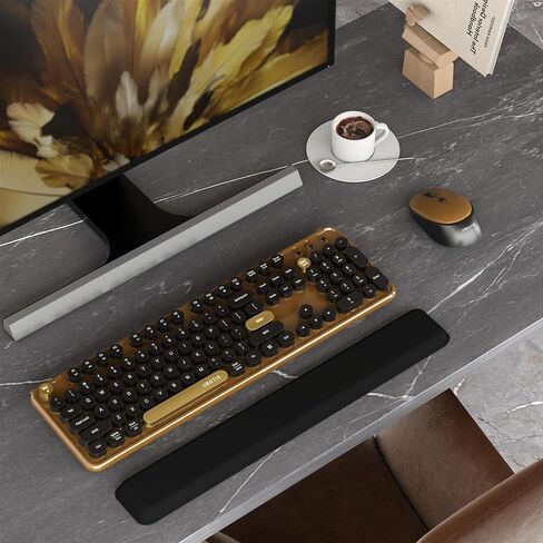 Colorful Wireless Computer Keyboards Mouse Combos, UBOTIE Polychrome Round Keycaps Retro PC Keyboards 2.4GHz Radio Frequency Connection with Optical Mouse(Green-Black) in Kuwait