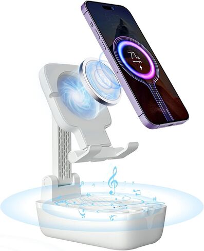 comiso IPX7 Waterproof Cell Phone Stand with Wireless Bluetooth Speaker,Anti-Slip Design Shower Phone Speaker with HD Stereo Sound, Compatible for Any Smartphones/Tablet, Unique Ideal Gifts in Kuwait