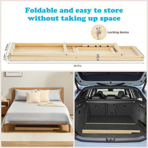 Dog ramp for Couch–Non-Slip,Sturdy Build Foldable Dog ramp–Supports up to 200lbs – Adjustable 12'' to 22'' in Saudi Arabia