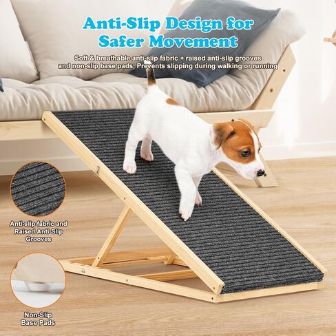 Dog ramp for Couch–Non-Slip,Sturdy Build Foldable Dog ramp–Supports up to 200lbs – Adjustable 12'' to 22'' in Saudi Arabia