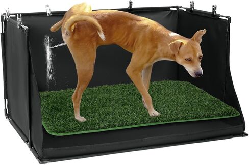 MABOZOO Dog Pee Pad Holder with Artificial Grass, 33.8 * 24 * 17.7 in Foldable Indoor Dog Potty Tray with Hemmed Edge, No Spill Pee Pad Holder Tray Puppy Litter Box for Dogs in Saudi Arabia