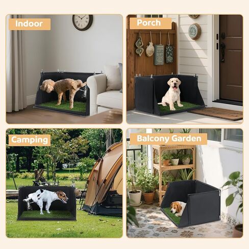 MABOZOO Dog Pee Pad Holder with Artificial Grass, 33.8 * 24 * 17.7 in Foldable Indoor Dog Potty Tray with Hemmed Edge, No Spill Pee Pad Holder Tray Puppy Litter Box for Dogs in Saudi Arabia